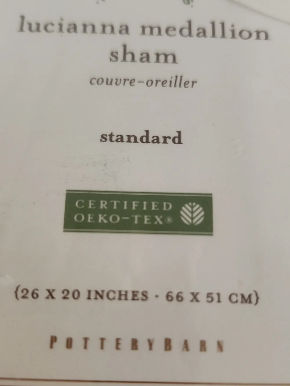 Pottery Barn Lucianna Medallion Standard Pillow Sham- 1 Sham Cotton NWT